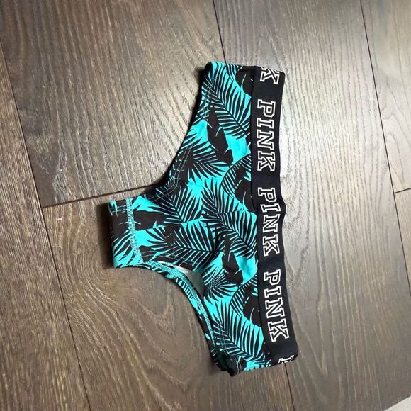 Victoria’s Secret Pink Women’s Small Blue Tropical Cheekster Panty New - Picture 4 of 4